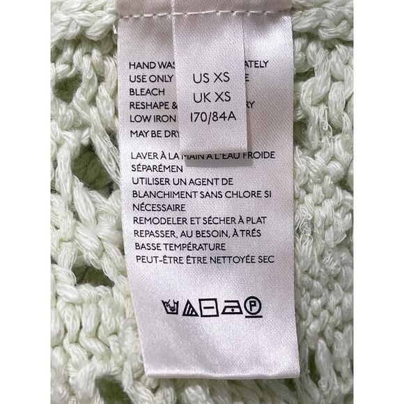 Free People‎ Sweet Talker Long Crochet Cardigan Honeydew Green XS Extra Small - Picture 9 of 13
